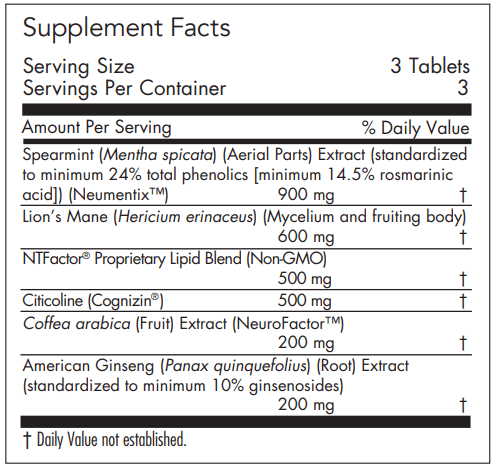 Advanced NeuroPlus® (Allergy Research Group) supplement facts