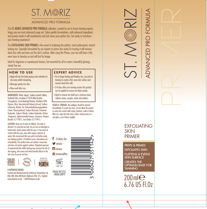 Advanced Pro Exfoliating Skin Primer (St. Moriz) Label