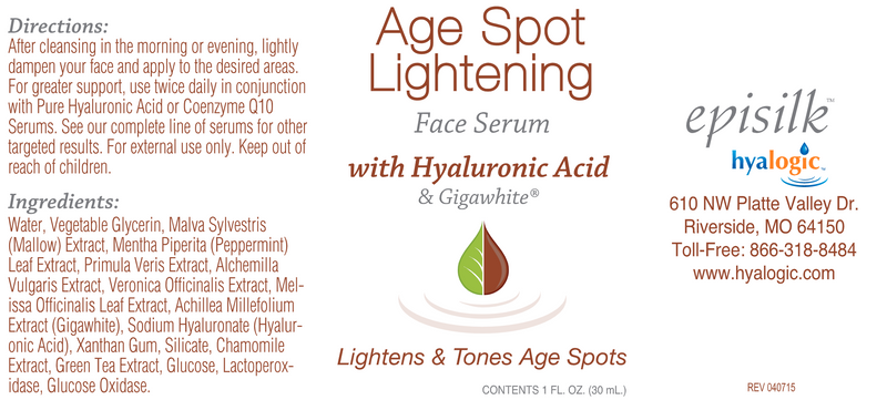 Age Spot Lightening Serum w/ HA (Hyalogic) Label