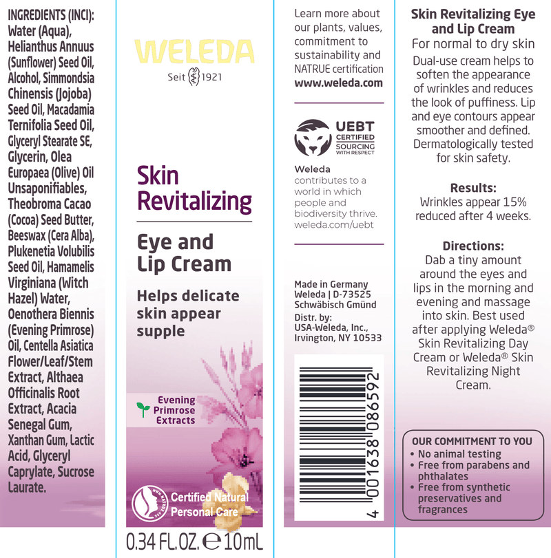 Age Revitalizing Eye & Lip Cream (Weleda Body Care) Label