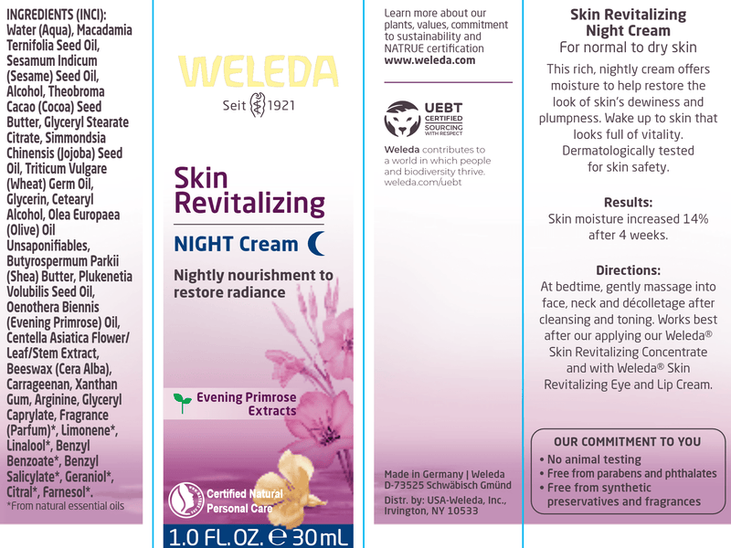 Age Revitalizing Night Cream (Weleda Body Care) Label