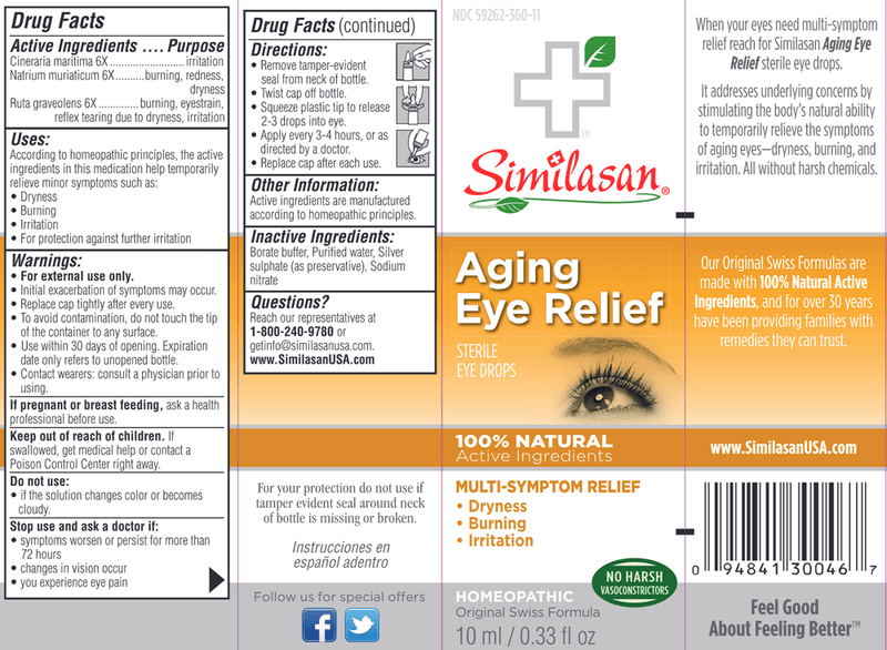 Aging Eye Relief (Similasan USA) Label