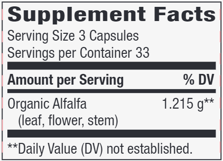 Alfalfa Leaves (Nature's Way) Supplement Facts