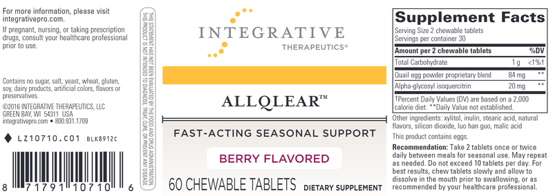 AllQlear (Integrative Therapeutics) Label