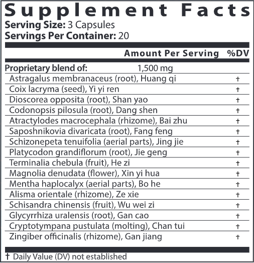 Aller Ease 60 caps (Blue Poppy) supplement facts