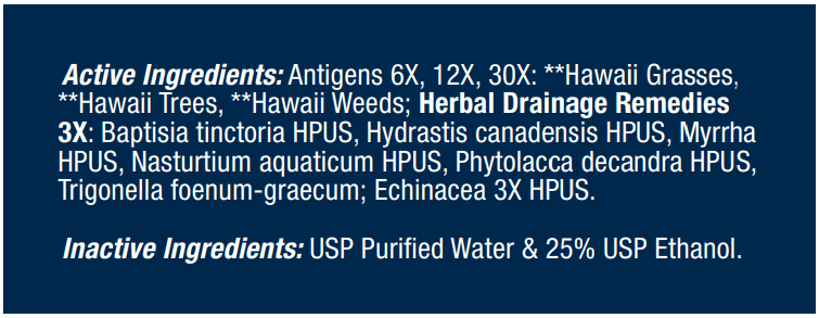 Allergena Hawaii Progena Ingredients