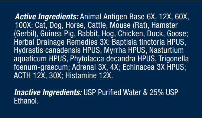 Allergena Pet Dander Progena Ingredients
