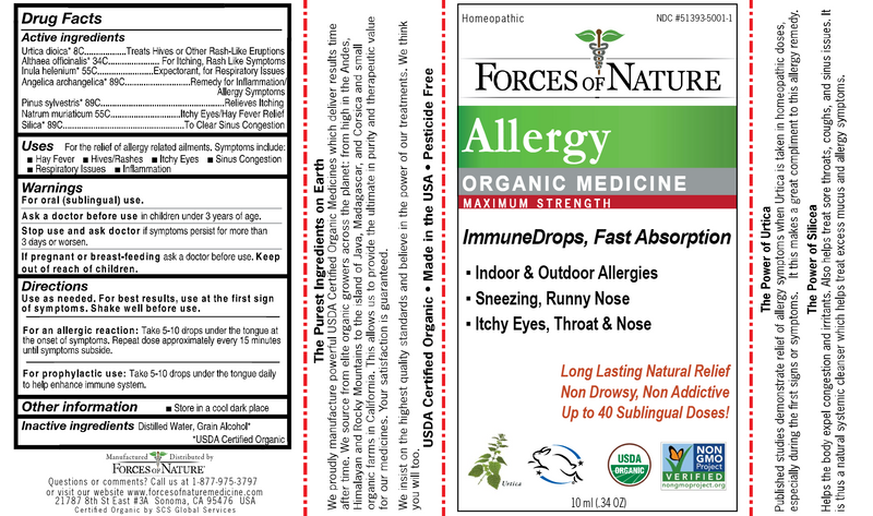 Allergy Maximum Strength Org (Forces of Nature) Label