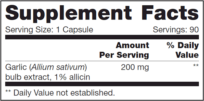 Allicin SAP (NFH Nutritional Fundamentals) Supplement Facts