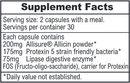 allimax prepro supplement facts