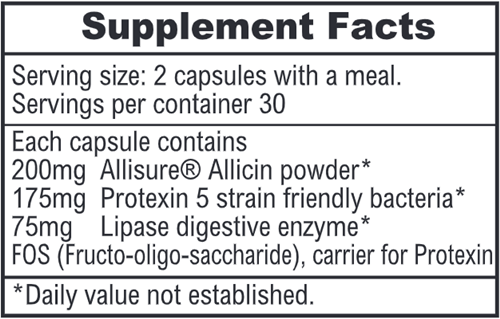 allimax prepro supplement facts