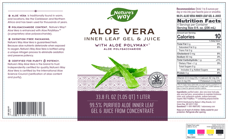 Aloe Vera Gel & Juice (Nature's Way) Label