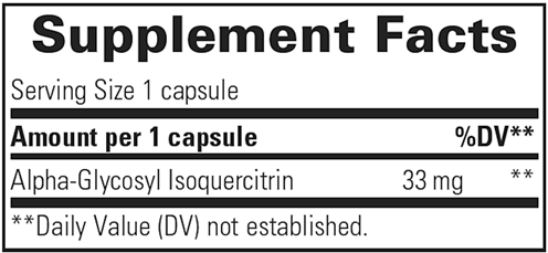 Alpha Glycosyl Isoquercitrin Integrative Therapeutics supplement facts