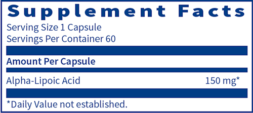 Alpha-Lipoic Acid 150 mg Klaire Labs supplements