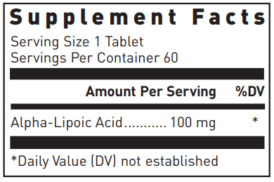 Alpha Lipoic Acid Douglas Labs supplement facts