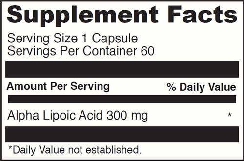 Alpha Lipoic Acid 300 DaVinci Labs Supplement Facts