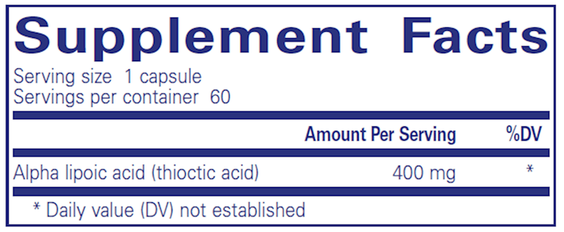 Alpha Lipoic Acid 400mg 60ct