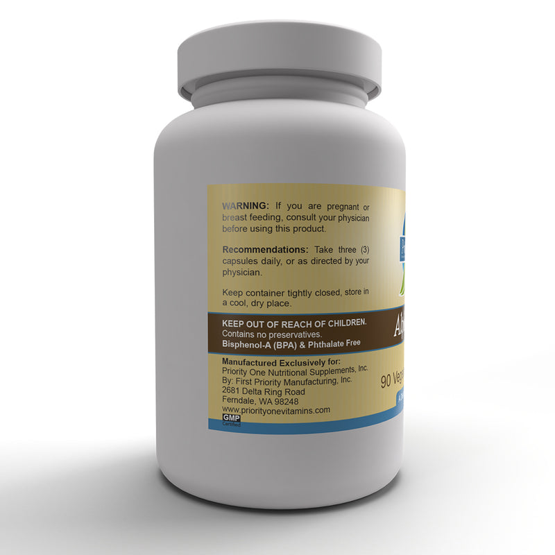 Alpha GTF (90 Vegetarian Capsules) (Priority One Vitamins) back label