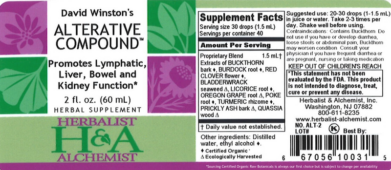 alterative compound (herbalist alchemist) label