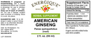 american ginseng (energique) label