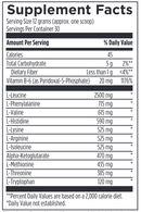 amino complex natural orange designs for sport supplement facts