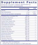 amino replete pure encapsulations supplement facts