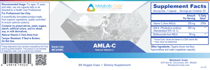 Amla C (Metabolic Code) Label