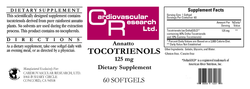 annatto tocotrienols (ecological formulas) label