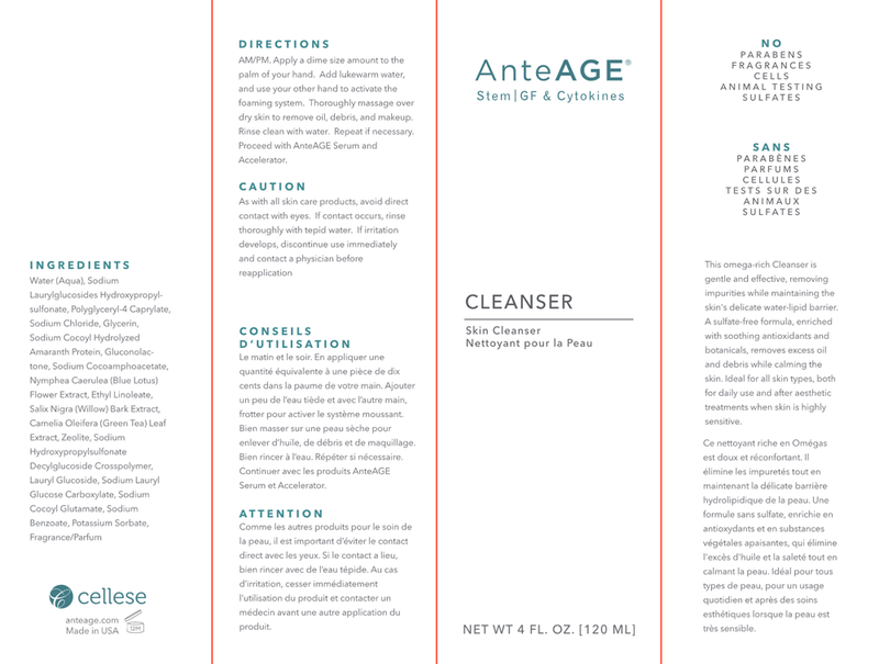 AnteAGE Cleanser (AnteAGE) Label