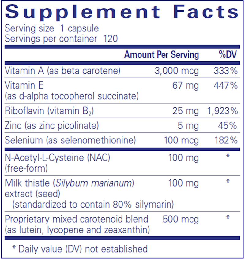 Antioxidant Formula Pure Encapsulations Supplement Facts