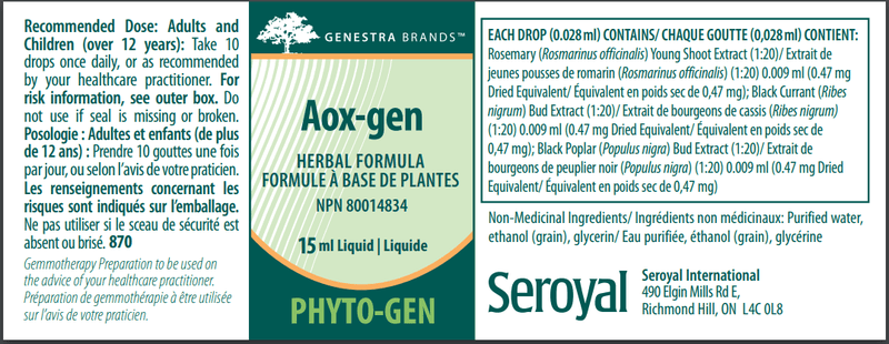 aoxgen | aox-gen genestra label