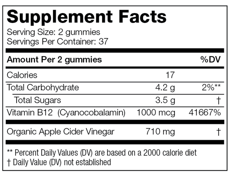 Apple Cider Vinegar Gummies (Enzymedica) Supplement Facts