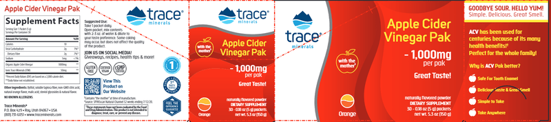 Apple Cider Vinegar Pak Trace Minerals Research label
