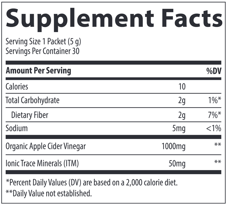 apple cider vinegar pak trace minerals research supplement facts