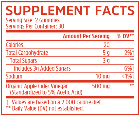 apple cider vinegar zhou nutrition supplement facts
