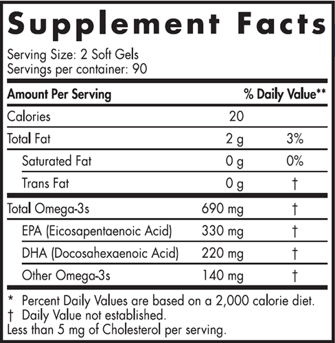 arctic omega soft gels lemon (nordic naturals) supplement facts