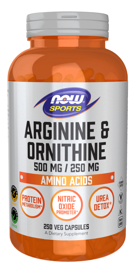 Arginine & Ornithine 500 mg/250 mg (NOW) Front