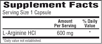 Arginine 600 mg (Bio-Tech Pharmacal) Supplement Facts