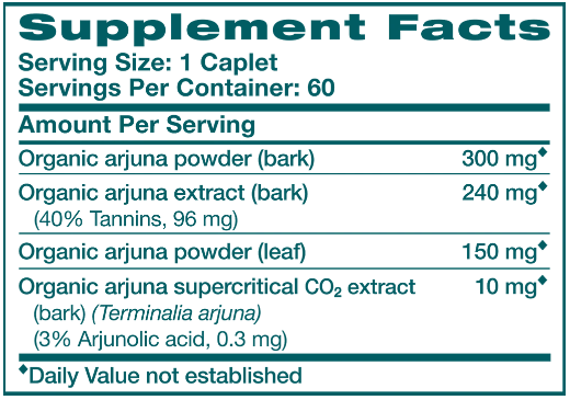 arjuna himalaya wellness supplement facts