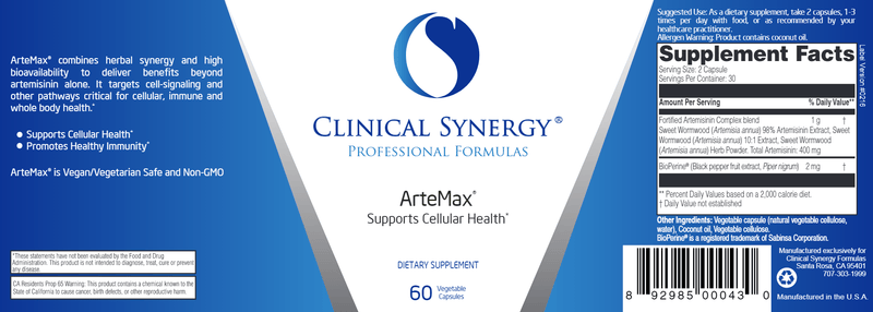 ArteMax (Clinical Synergy) Label
