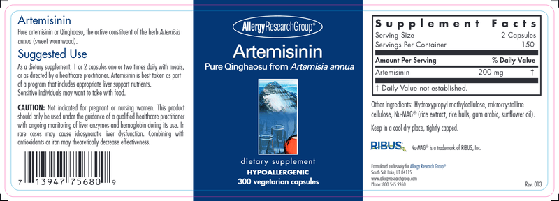 Artemisinin (Allergy Research Group) label
