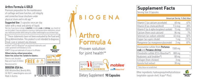 Arthro Formula 4 GOLD Biogena Label
