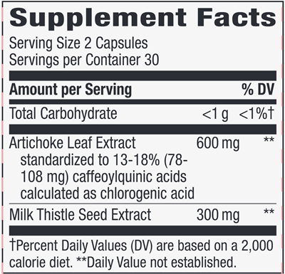 Artichoke 300 mg (Nature's Way) Supplement Facts