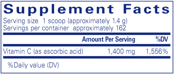 Ascorbic Acid Powder (Pure Encapsulations) Supplement Facts