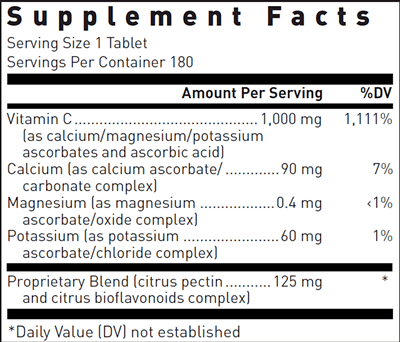 Ascorbplex 1000 Douglas Labs supplement facts