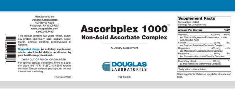 Ascorbplex 180 Tablets Douglas Labs