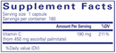 Ascorbyl Palmitate - Fat-Soluble Vitamin C 180ct