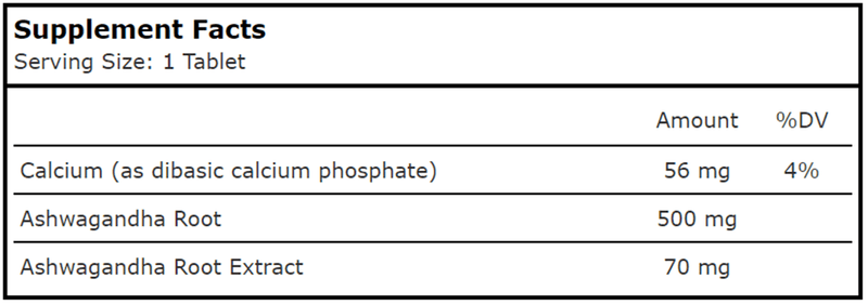 ashwagandha (planetary herbals) supplement facts