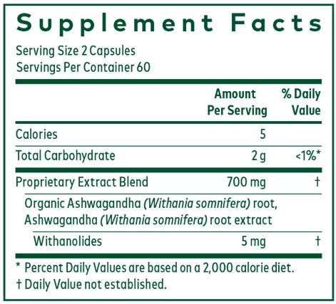 Ashwagandha 700 (Gaia Herbs Professional Solutions) supplement facts