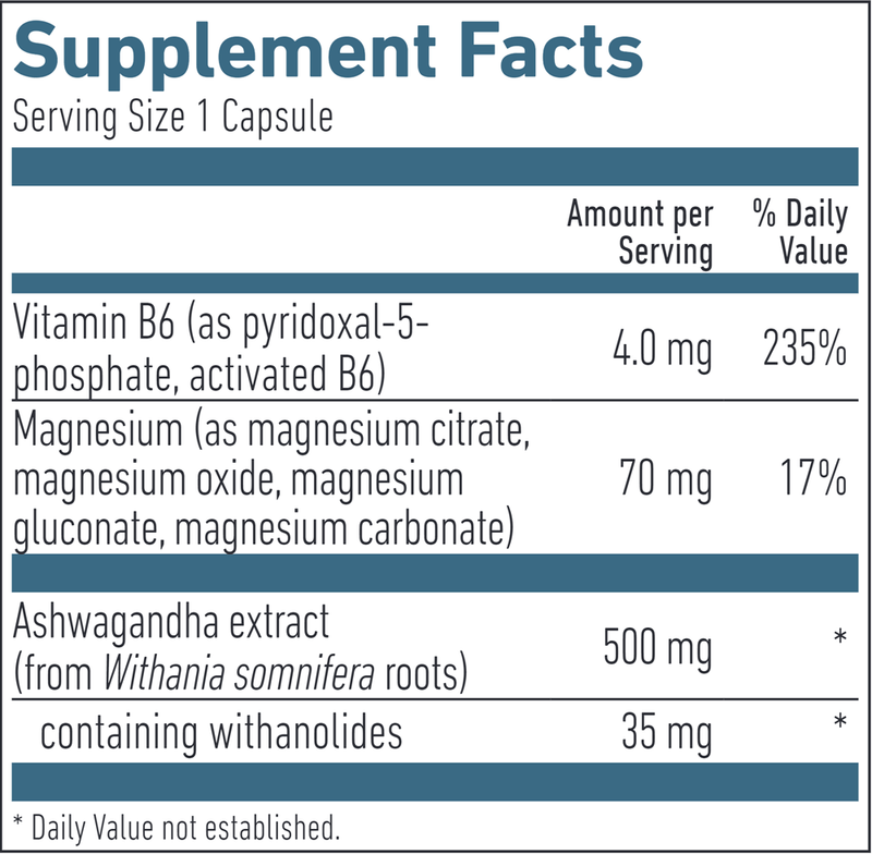 Ashwagandha Relax Formula Biogena Supplement Facts